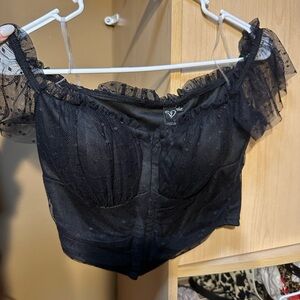 Windsor Black Lace Crop Top